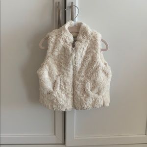 Toddler Ivory Faux Fur Vest